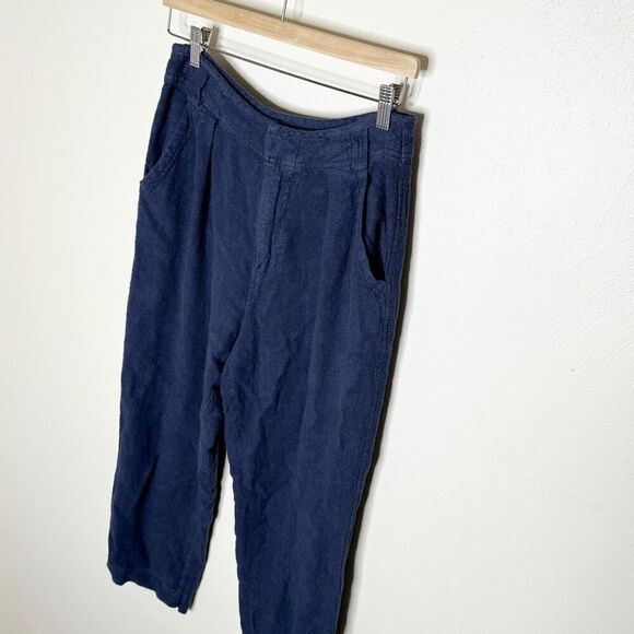 Free People Navy Blue Linen Blend Ankle Pants - Women’s US 6 - Picture 4 of 10